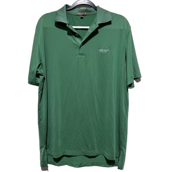 Peter Millar Mens Classic Collared Whisper Rock Golf Polo‎ Shirt Green Medium - Picture 1 of 5